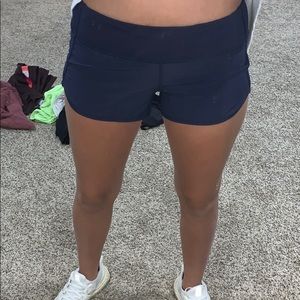 navy blue lululemon shorts